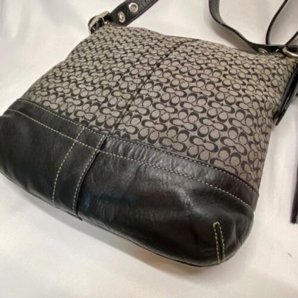 Coach Mini Signature Jacquard Leather Convertible Crossbody Shoulder Bag F10417 - Picture 7 of 14
